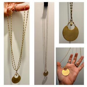 Vintage Layerable Costume Gold Disc Necklace